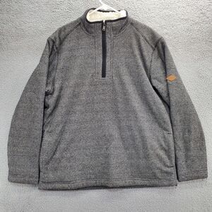 Orvis Brighton Sweater 1/4 Zip Mens Sherpa Lined Jacquard Size Large